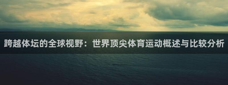 蓝图娱乐体育官网注册：跨越体坛的全球视野：世界顶尖体育运动概述与比较分析
